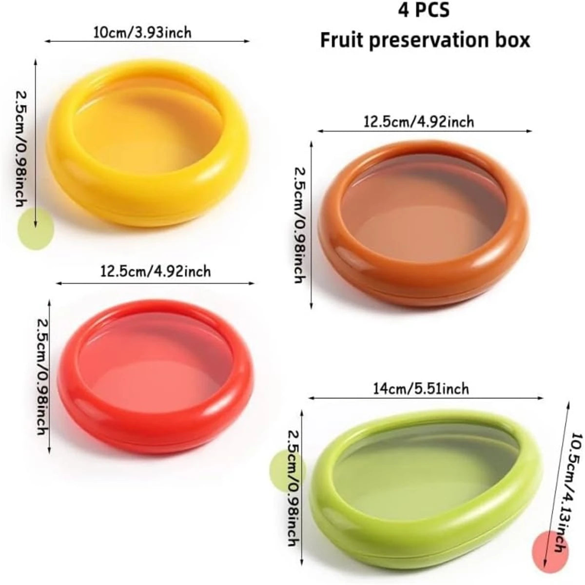 1PC/4Pcs Set Fruit Preservation Storage Box Silicone Film Food Box Sealed Mini Refrigerator for Storage Vegetable Lemon Fresh