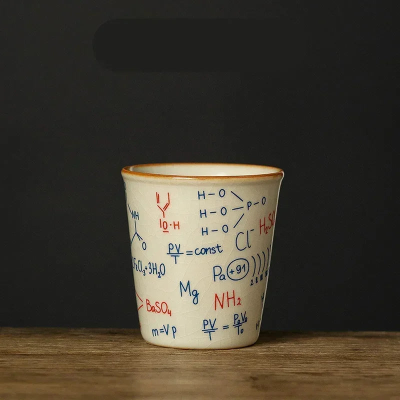 120ML Espresso Cup Mathematical Chemical Physical Formula Patterns Ceramic Tea Cup Porcelain Coffee Mug Drinkware