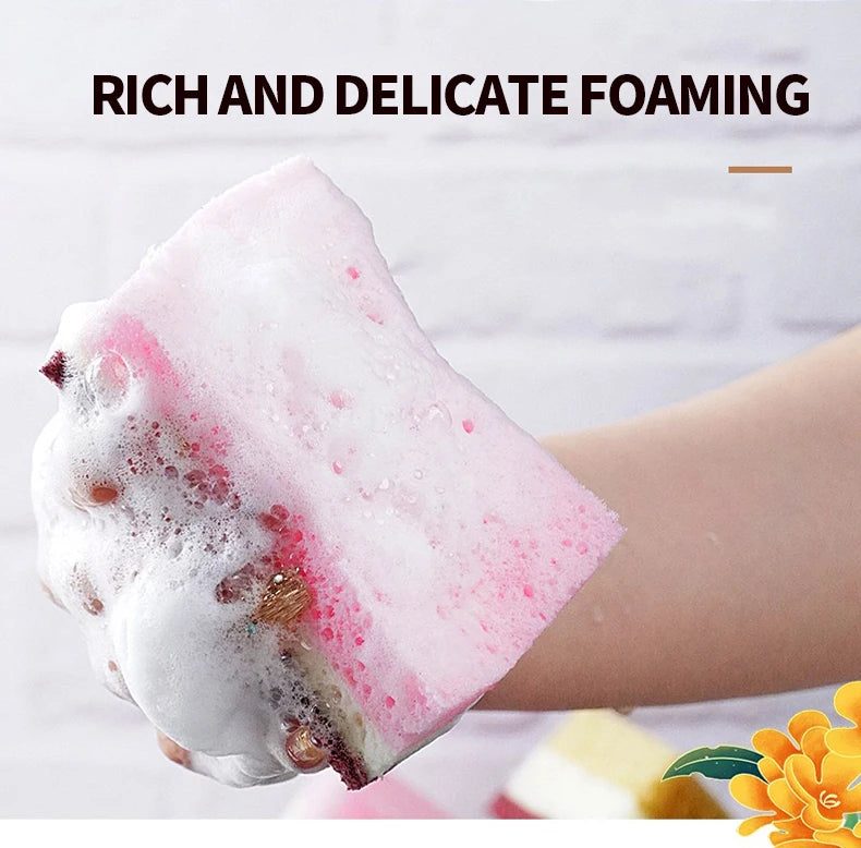 High density sponge cleaning cloth, dishwashing cloth, non greasy kitchen and catering supplies, sponge brush, pot and bowl