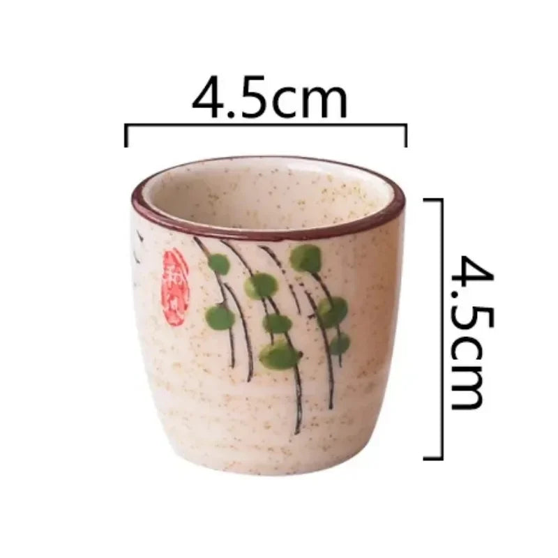 Japanese-style Ceramic Antique White Wine Cup Sake Set Home Retro Coffee Cup Wine Pot Shochu Classical Cup Teacup  Coffee Cups
