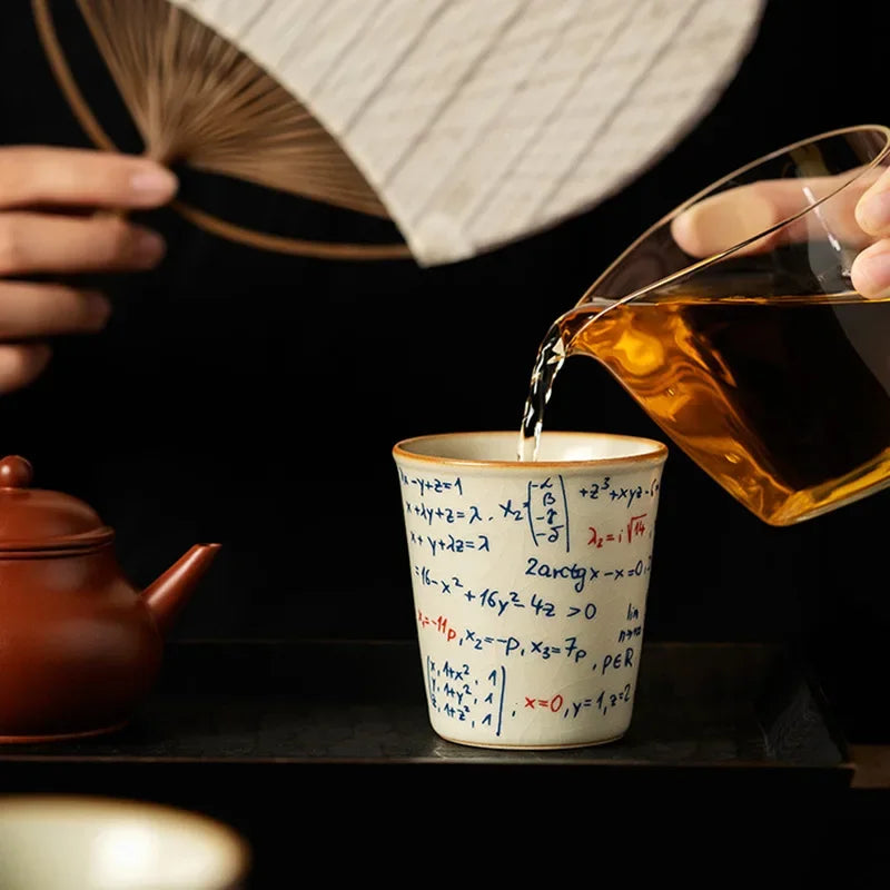 120ML Espresso Cup Mathematical Chemical Physical Formula Patterns Ceramic Tea Cup Porcelain Coffee Mug Drinkware