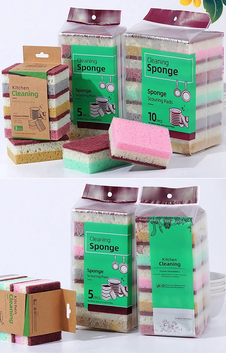 High density sponge cleaning cloth, dishwashing cloth, non greasy kitchen and catering supplies, sponge brush, pot and bowl