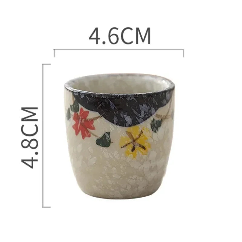 Japanese-style Ceramic Antique White Wine Cup Sake Set Home Retro Coffee Cup Wine Pot Shochu Classical Cup Teacup  Coffee Cups