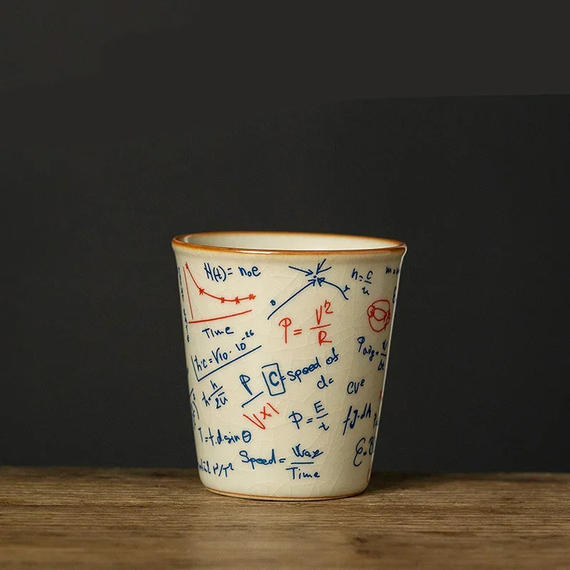 120ML Espresso Cup Mathematical Chemical Physical Formula Patterns Ceramic Tea Cup Porcelain Coffee Mug Drinkware