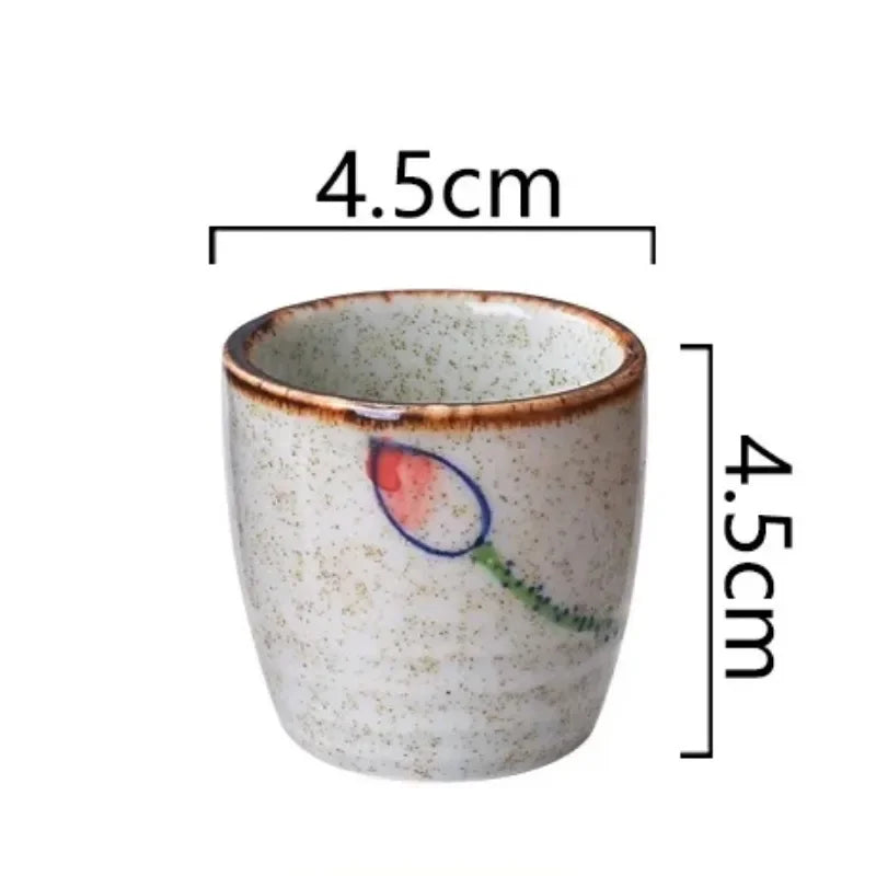 Japanese-style Ceramic Antique White Wine Cup Sake Set Home Retro Coffee Cup Wine Pot Shochu Classical Cup Teacup  Coffee Cups