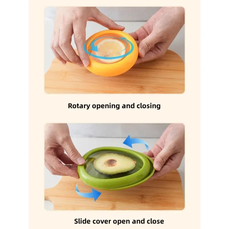 1PC/4Pcs Set Fruit Preservation Storage Box Silicone Film Food Box Sealed Mini Refrigerator for Storage Vegetable Lemon Fresh