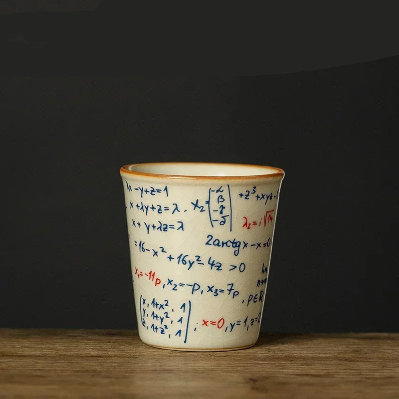 120ML Espresso Cup Mathematical Chemical Physical Formula Patterns Ceramic Tea Cup Porcelain Coffee Mug Drinkware