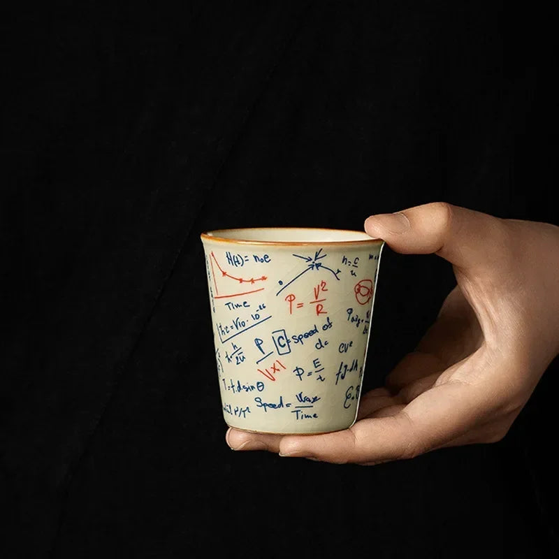 120ML Espresso Cup Mathematical Chemical Physical Formula Patterns Ceramic Tea Cup Porcelain Coffee Mug Drinkware