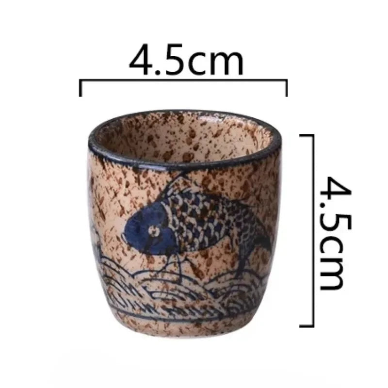 Japanese-style Ceramic Antique White Wine Cup Sake Set Home Retro Coffee Cup Wine Pot Shochu Classical Cup Teacup  Coffee Cups