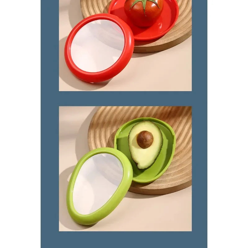 1PC/4Pcs Set Fruit Preservation Storage Box Silicone Film Food Box Sealed Mini Refrigerator for Storage Vegetable Lemon Fresh