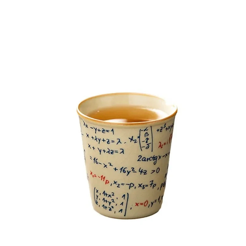 120ML Espresso Cup Mathematical Chemical Physical Formula Patterns Ceramic Tea Cup Porcelain Coffee Mug Drinkware
