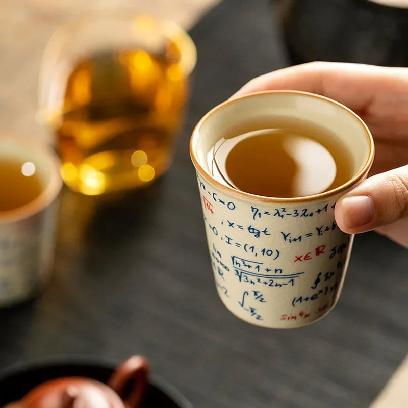 120ML Espresso Cup Mathematical Chemical Physical Formula Patterns Ceramic Tea Cup Porcelain Coffee Mug Drinkware