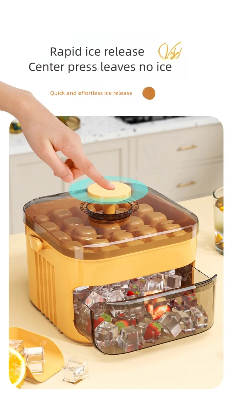 50 grid ice makerNew Large Capacity -  Household Food Grade Plastic Double-layer Ice Storage Barrel ice Ball Mold Tools sets