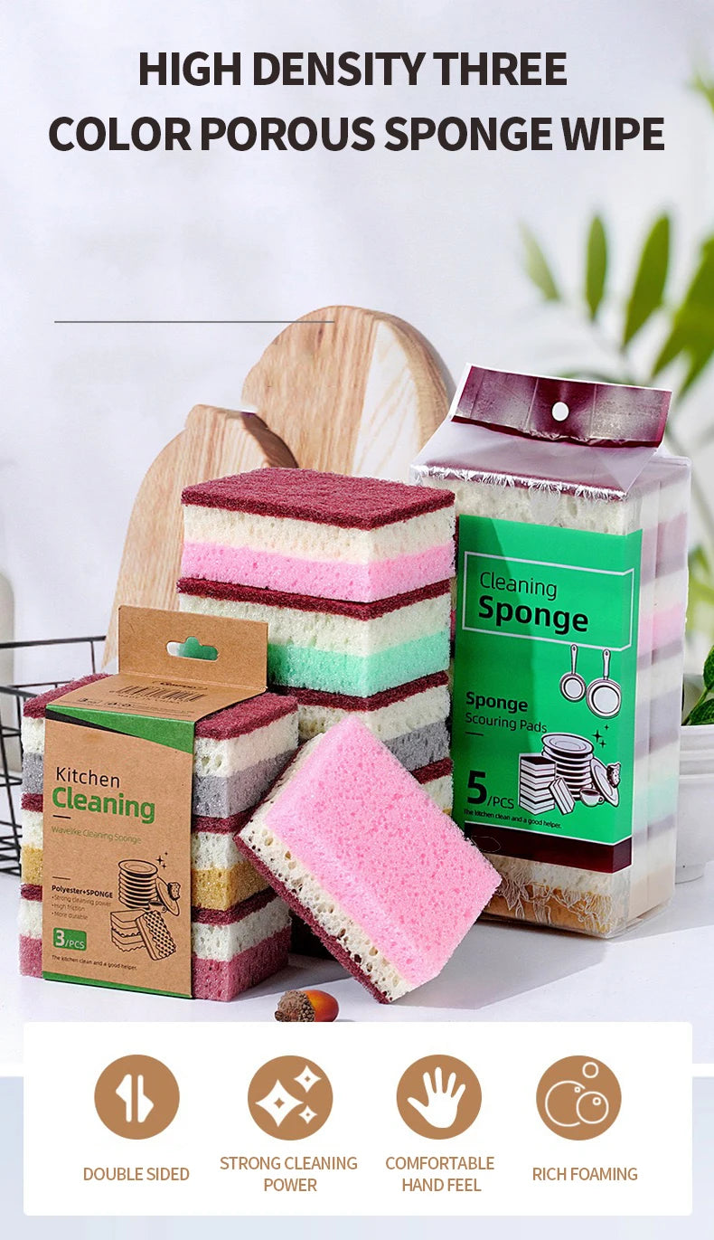 High density sponge cleaning cloth, dishwashing cloth, non greasy kitchen and catering supplies, sponge brush, pot and bowl