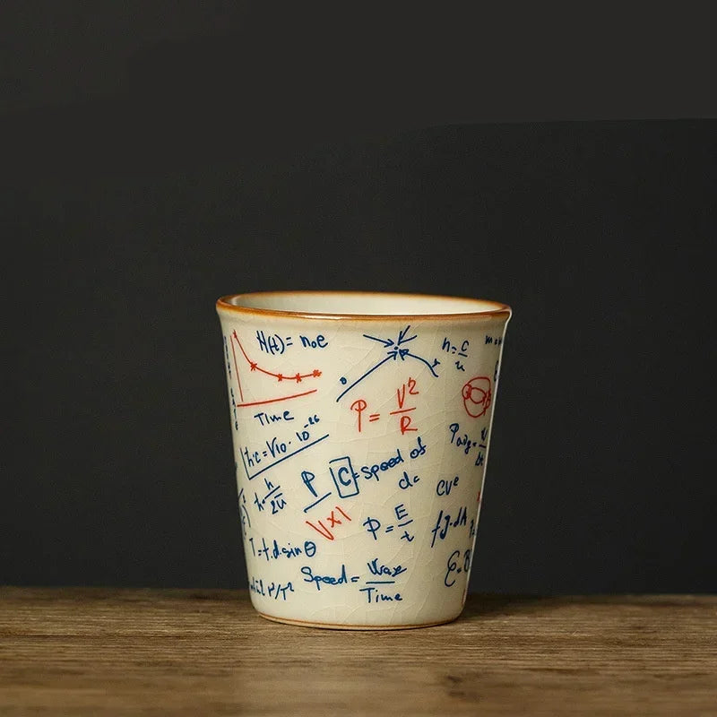 120ML Espresso Cup Mathematical Chemical Physical Formula Patterns Ceramic Tea Cup Porcelain Coffee Mug Drinkware
